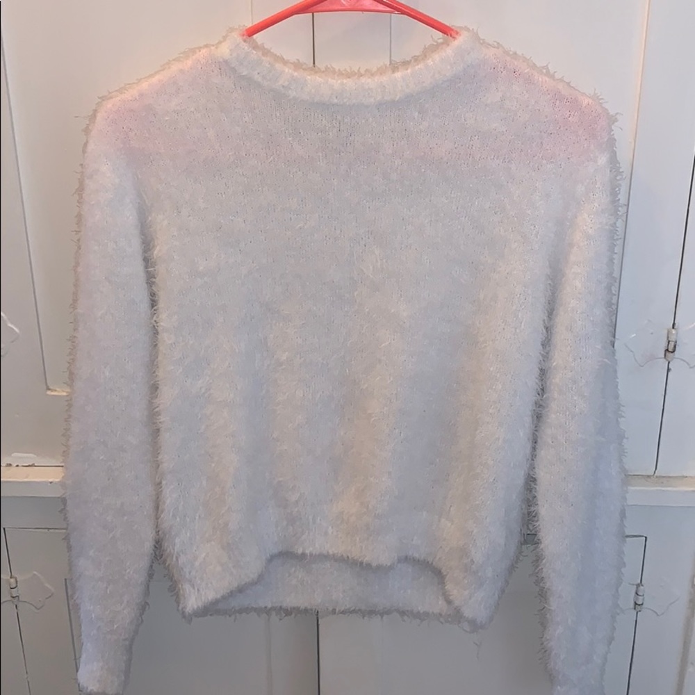 Fuzzy white sweater